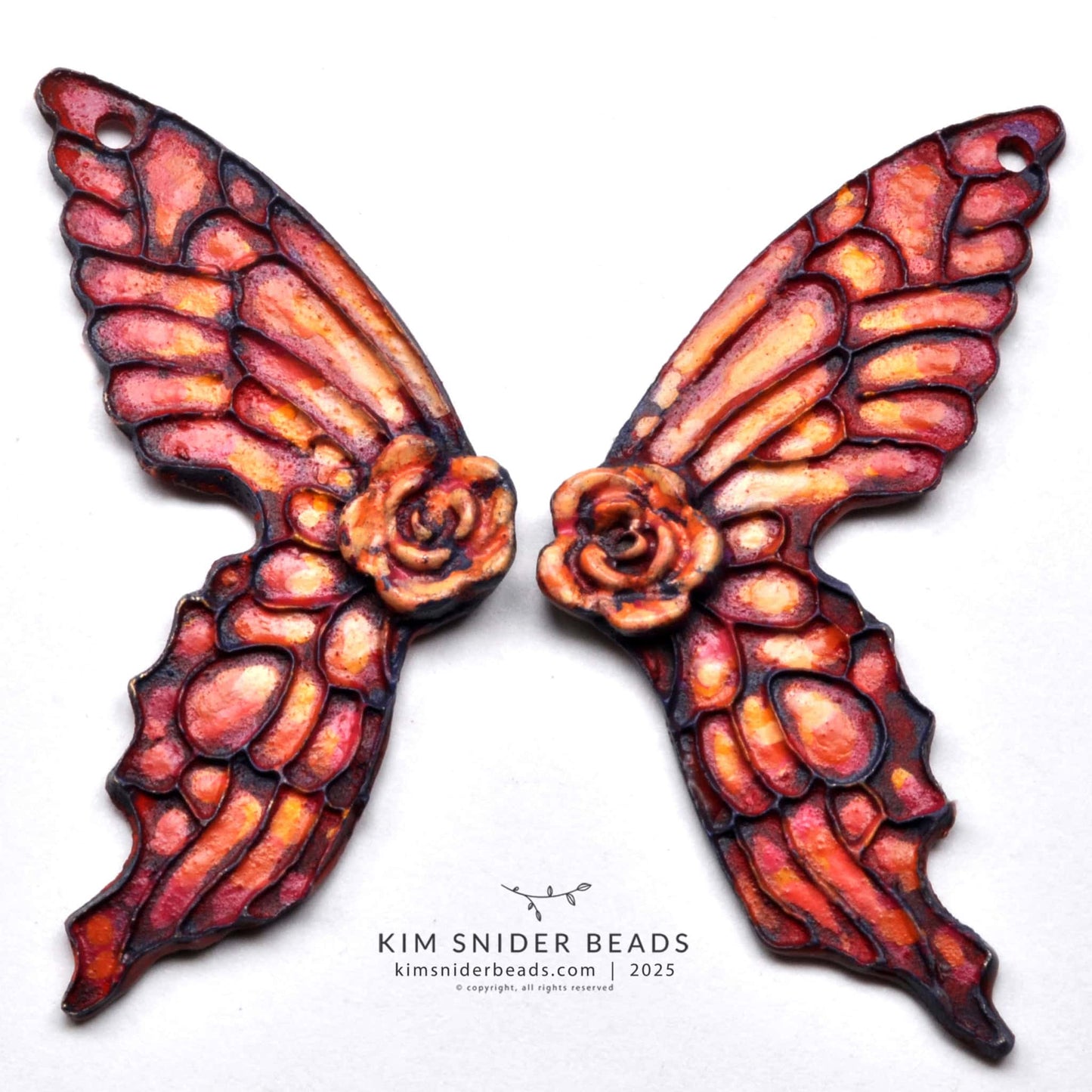 Rose butterfly wing charms