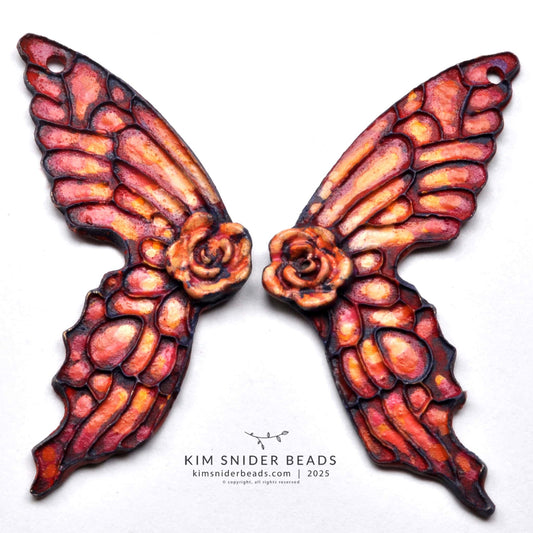 Rose butterfly wing charms