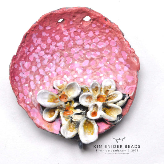 Blossom focal - concave round - bronze